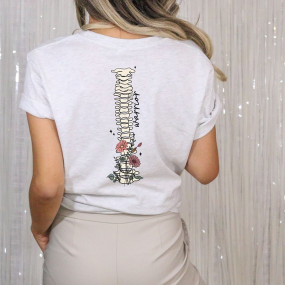 floral spine scoliosis shirt, floral spine anatomy shirt, scoliosis awareness t-shirt, scoliosis warrior tee, scoliosis support gift