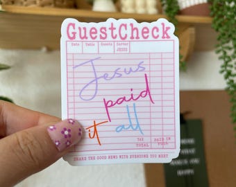 Funny Christian Stickers, Waterproof sticker for Bible, Jesus Sticker, Faith Scripture Sticker, He Paid It All Sticker for Laptop Tumbler