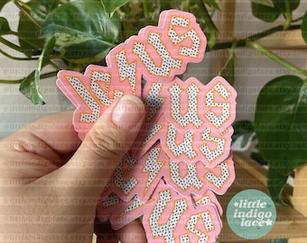 Trendy Christian Stickers, Waterproof sticker for Bible, Jesus Sticker, Faith Scripture Sticker, He Paid It All Sticker for Laptop, Pink