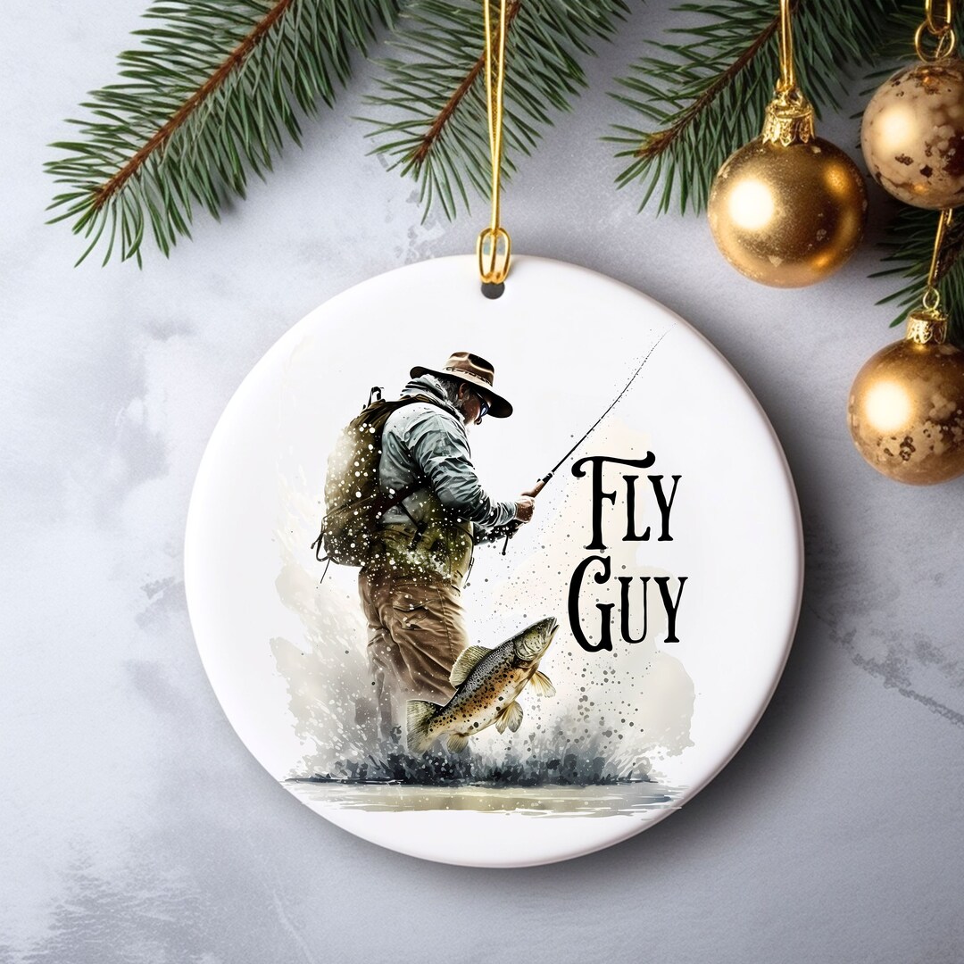 Fly Fishing Ornament Fly Guy Ornament Funny Gift for Dad Etsy