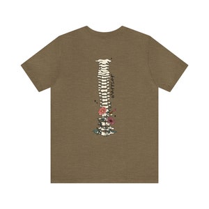 camisa floral de escoliosis de la columna vertebral, camisa floral de anatomía de la columna vertebral, camiseta de concientización sobre la escoliosis, camiseta de guerrero de la escoliosis, regalo de apoyo a la escoliosis imagen 6