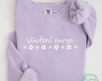 Student Nurse Sweatshirt Comfort Colors Nursing Student Crewneck Gift for Future Nurse Grad Minimal Nurse Student Sweater Nursing School CNA