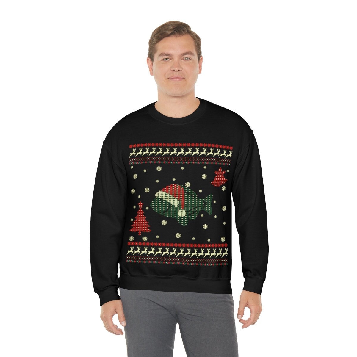 Merry fishmas long sleeve, funny ugly sweater, fishing christmas sweater  sold by Gopi Nath, SKU 38575761