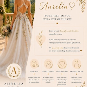 Brautkleid mit Wildblumenstickerei | A-Linien-Brautkleid aus Tüll | (Maßanfertigung) Bild 10