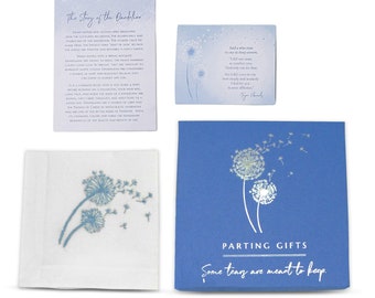 Unique Sympathy Gifts for Loss-In Memory of Loved One Gift| Dandelion Handkerchief Gift Set| Handkerchief Memorial Gifts for Loss of Someone