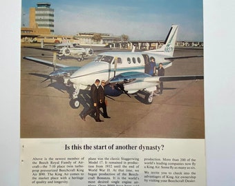 Vintage 1980s Full Page Beechcraft Airplane Magazine Ad 02306263