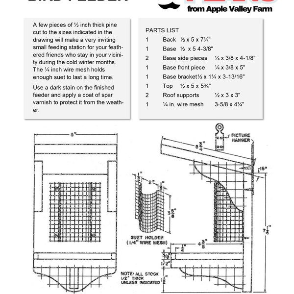 Simple Bird Feeder Downloadable Plans