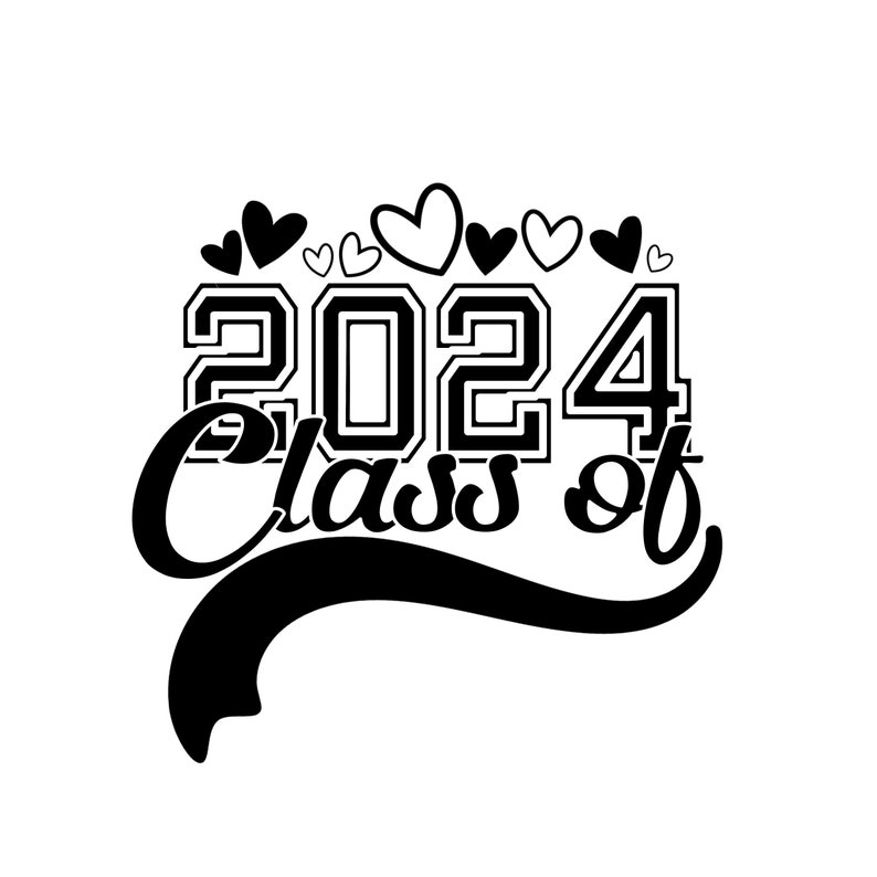 Class of 2024 Banner Hearts Graduation Senior Commencement High School