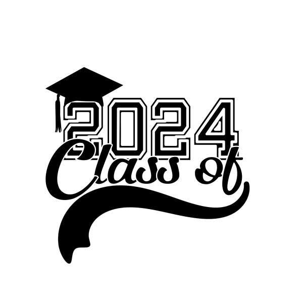 Class of 2024 Banner Hat Graduation Senior Commencement High School College Congratulations Congraduations Downloadable SVG File