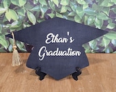 Personalized Graduation Cap table Sign: Custom Wood Party Decor