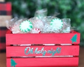 Personalized Christmas Mini Crate: xmas tier tray decor Wooden Gift Box