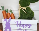Wooden Easter Box – Personalized Rustic Crate for Gifts and Holiday Home Decor