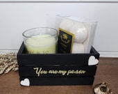 Rustic Wooden Mini Gift Box – Personalized Small Crate (5")