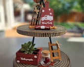 Tiered tray fall decor. 6-piece set.