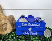 Personalized mini crate for Hanukkah decorations.  Small wooden box for Hanukkah decor. Personalized Hanukkah gift small crate.