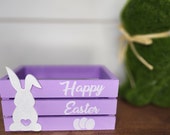 Easter tiered tray mini crate. Easter bunny tiered tray decor small wooden box. Bunny decoration easter box ( 5&quot;)