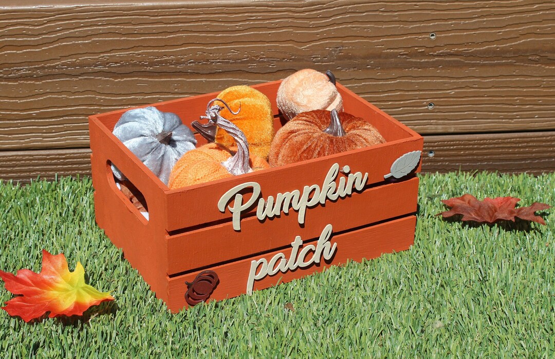 Fall Wooden Storage Crate Decor. Personalized Storage Box for Etsy