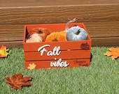 Rustic Wooden Box for Fall Decor – Personalized Farmhouse Autumn Centerpiece.
