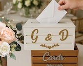 Wedding Card Box – Personalized Rustic Wooden Crate for Reception Table. 9" or 12.5"