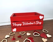 Valentines mini crate for tiered tray. Personalized wooden box (5")