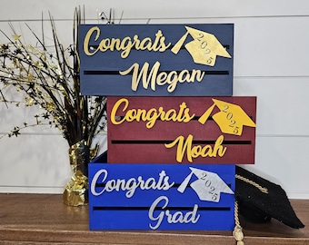 College colors graduation card box. Custom wooden graduation gift box.  Graduation gift crate 2025. Graduation decorations. 9" and 12.5"