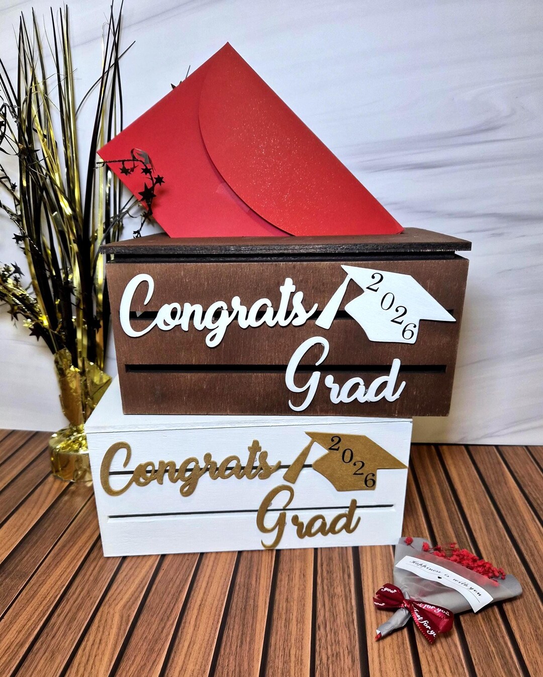 College Graduation Card Box With Slot – Money Holder Keepsake. 9