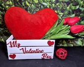 Valentine's gift basket. Valentines day box for Cards, Treats & Decor. 12"