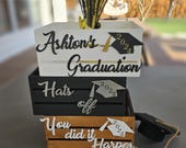 Card box for graduation. Personalized wooden graduation gift box. College graduation party decor.