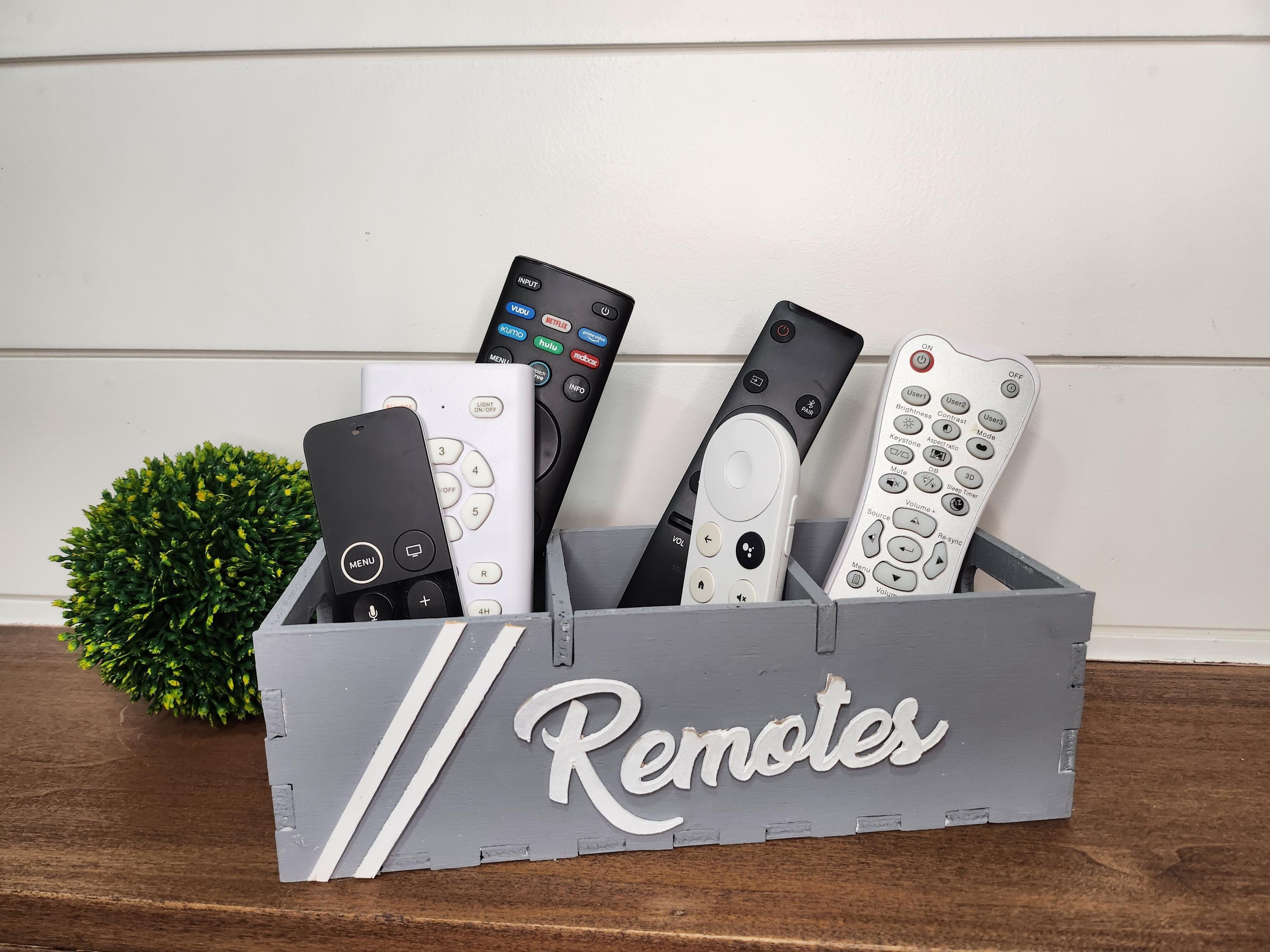 Handmade Wooden Remote Control Holder Organizer: 3-compartment Caddy - Etsy