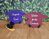 Personalized Graduation Cap Table Sign – Grad Party Decor in College Colors