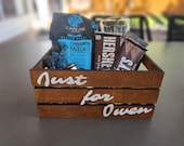Rustic Wooden crate for Him – Custom basket, Men’s Birthday or Groom Proposal