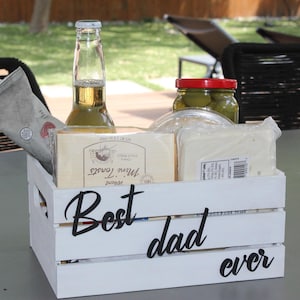 Personalized Wooden Gift basket for Men: Fathers day Small wood box