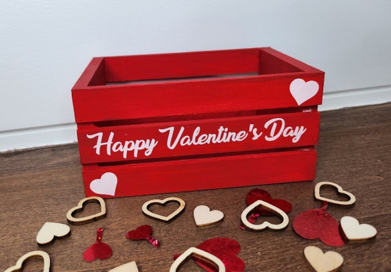 Valentines Mini Crate for Tiered Tray. Personalized Wooden