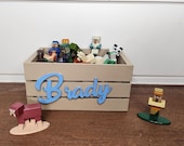 Small wooden box for kids. Desk decor mini crate. 5"