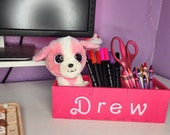 Pencil holder for desk accessories. Preppy aesthetic room decor.