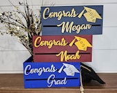 Custom College Colors Graduation Card Box: Wooden Gift Crate (9" or 12.5")
