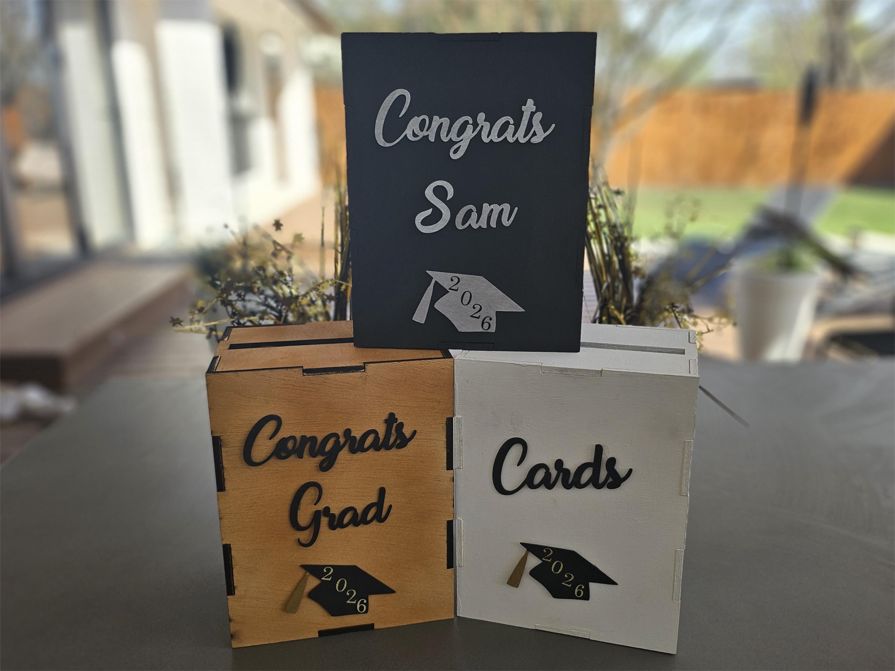 Craft and Heart - Personalized wooden Graduation Card Box.