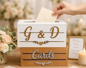 Wedding card box. Wedding Keepsake Box. Rustic wooden crate for wedding decorations. 9&quot; and 12.5&quot;