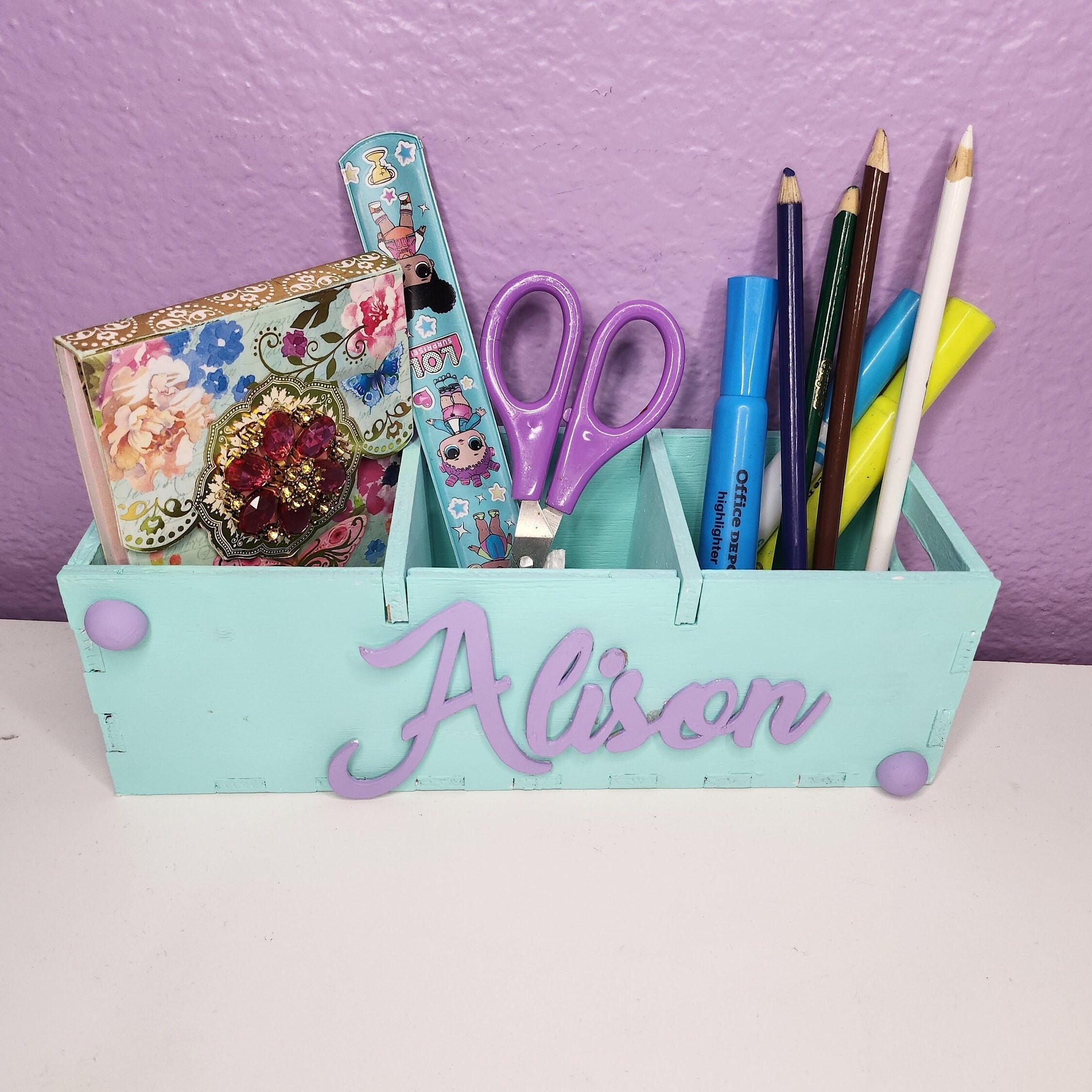 Pencil Caddy for Art Supplies, Rotating Base, Art Supply Organizer