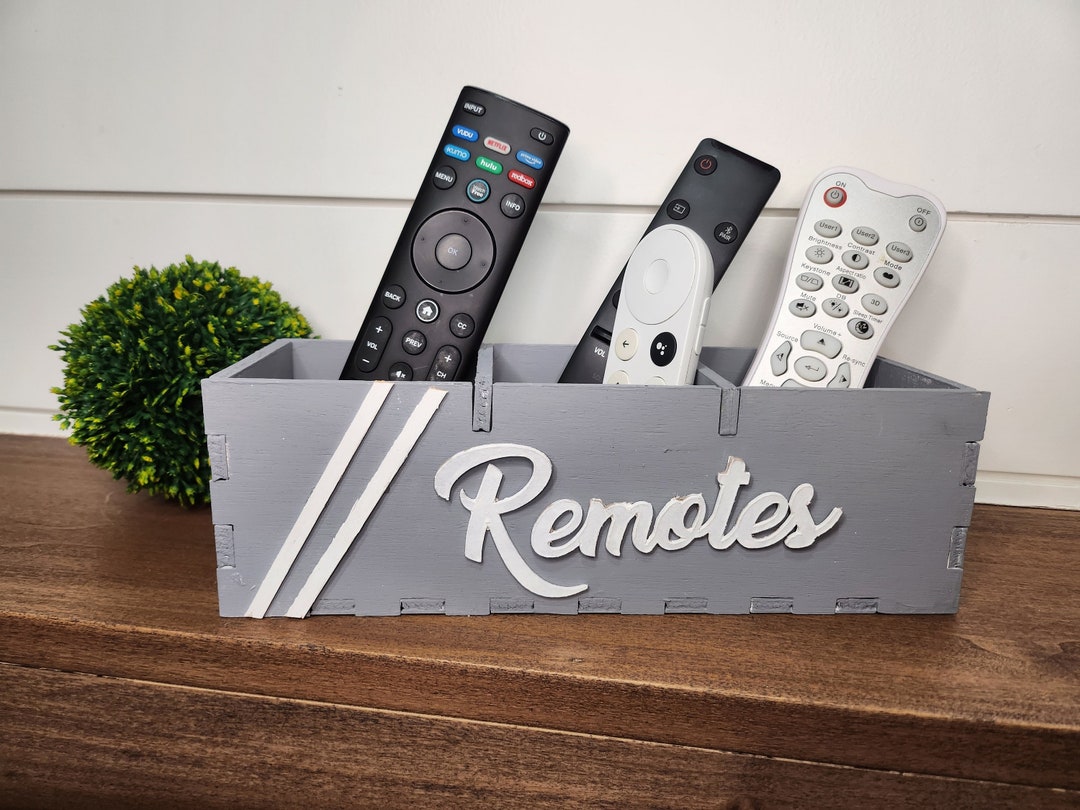 Wooden Remote Control Holder Organizer. Handmade Wood Remote Control