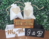 Personalized Rustic Wood Wedding Ring Box: Rings Bearer small Crate.