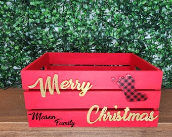 Personalized Christmas Eve box: Holiday Decor Gift crate (9")
