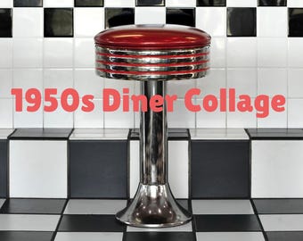 Dinerkollage från 50-talet, digital nedladdning