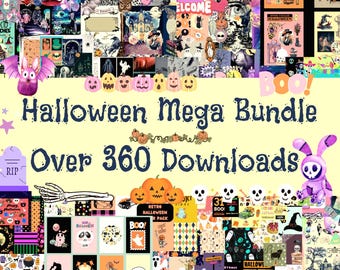 Printable Halloween Junk Journal Kit With Printable Ephemera, Over 360 Downloads
