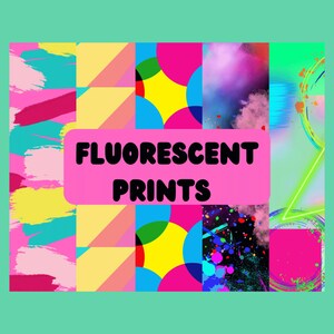 Fluorescent Abstract Backgrounds, Retro Paper, Digital Prints