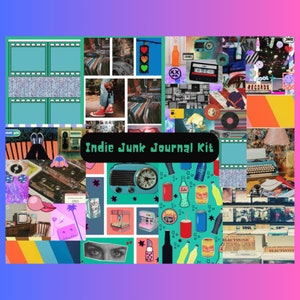 Retro Indie Junk Journal Kit: Printable Ephemera, Collage Paper (Digital Download)
