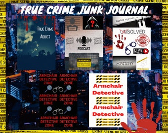 Crime Junk Journal Prints, True Crime Theme, Digital Prints, Collage Sheets, DIY Ephemera