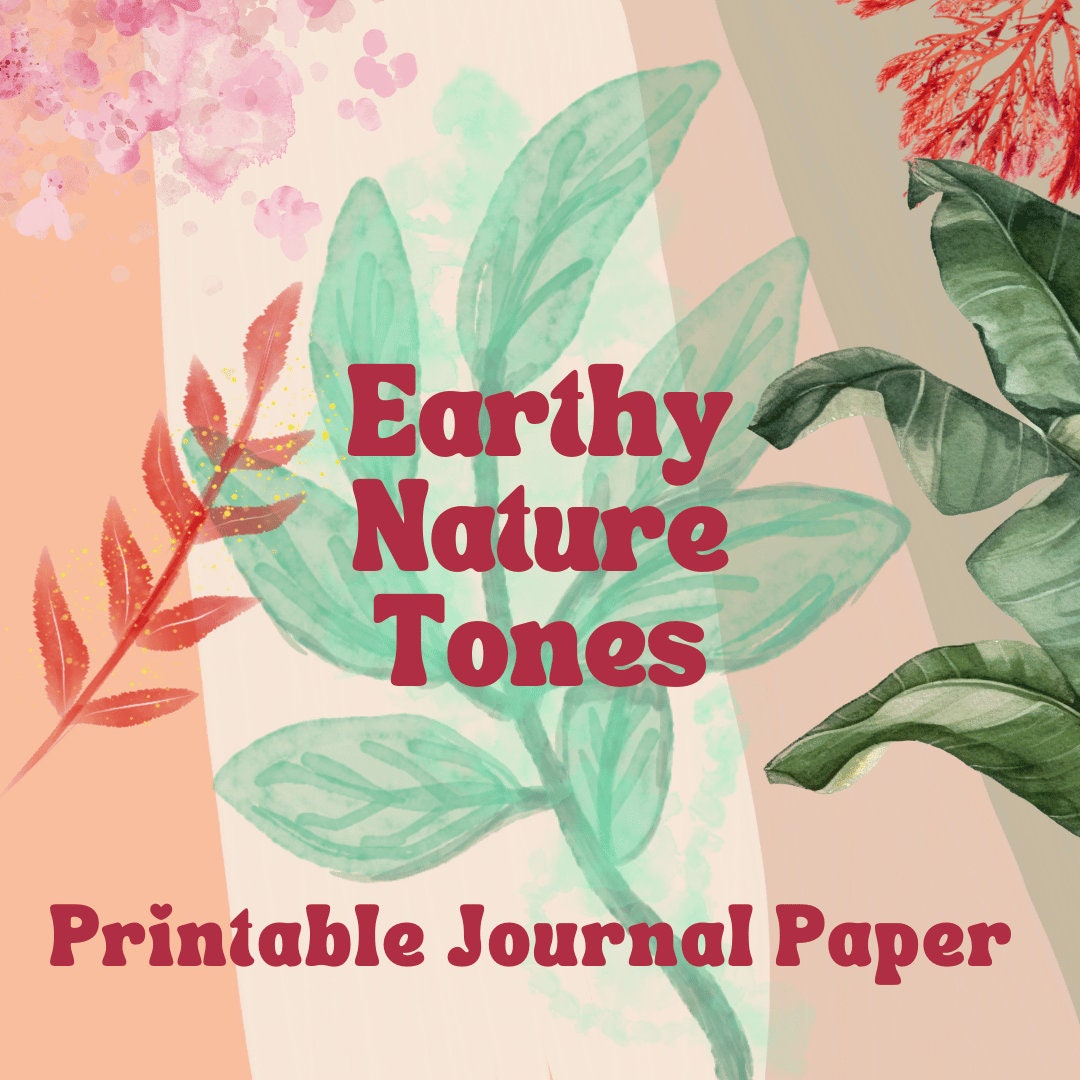 Pretty Notes Earthy Printable Earthy Tones, Nature Backgrounds, Mixed Media, Digital Paper ...