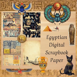 Egypt Prints, Egyptian Scrapbook Paper, Digital Paper, Journal Papers, DIY Craft, Backgrounds