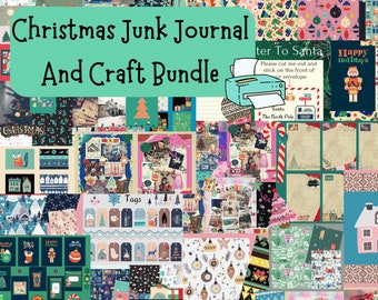 Weihnachts-Sammelalbum & Junk Journal Kit - Digitaler Download in Masse, DIY Basteln, über 130 Downloads
